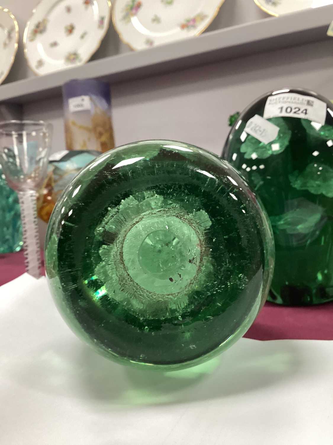 Lot 1025 - A Late XIX Century Green Glass Dump...
