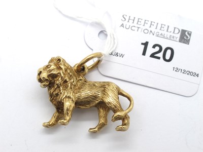 Lot 120 - A 9ct Solid Gold Vintage Novelty Lion Pendant,...