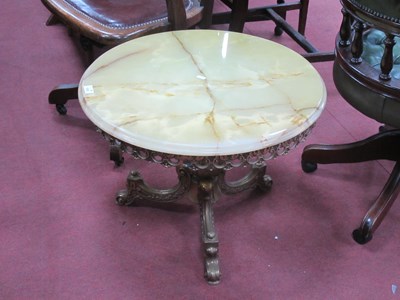 Lot 1523 - Italian Gilt Metal Coffee Table, on circular...