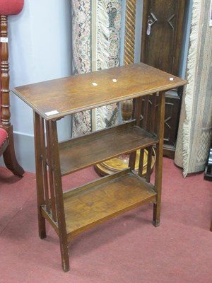 Lot 1529 - Arts & Crafts Oak Book Table, with two shelves...