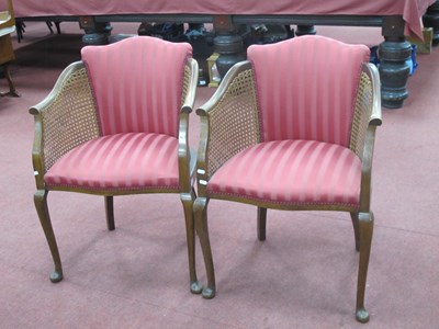 Lot 1502 - Pair of Walnut Framed Salon Chairs, circa 1920'...