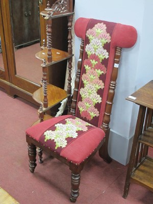 Lot 1512 - XIX Century Prayer Chair, with needlework back...