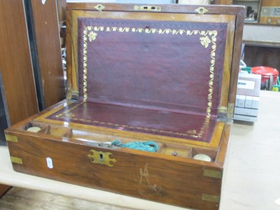 Lot 1509 - XIX Century Walnut Writing Slope, with brass...