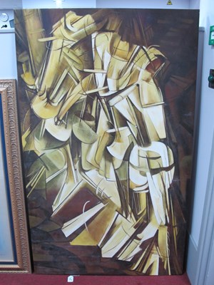 Lot 1404 - XX Century Abstract Artwork, in tones of brown...