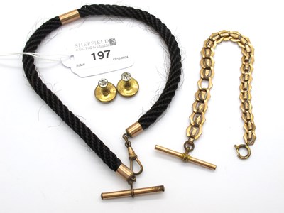 Lot 197 - A Victorian Mourning Plaited Hair Watch Chain,...