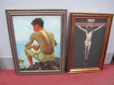 Lot 1401 - Gilt Framed Prints of Jesus on the Cross and...