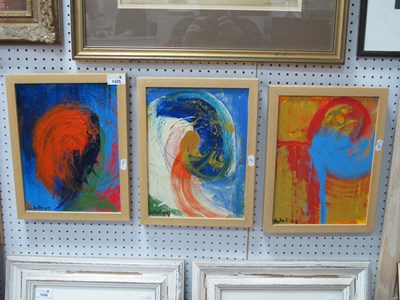 Lot 1425 - Three Abstract Artworks in Vibrant Colours,...