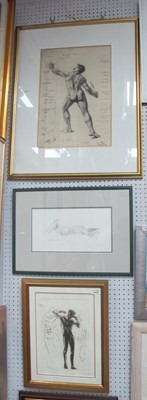 Lot 1419 - Tim Brough, Reclining Nude, pencil drawing,...