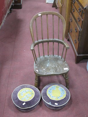 Lot 1485 - XIX Century Ash-Elm Child's Chair, together...