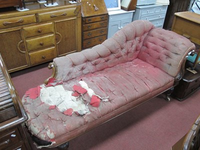 Lot 1490 - XIX Century Rosewood Chaise Longue, with a S...