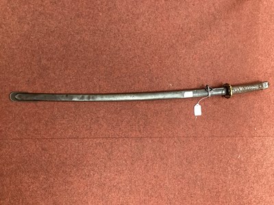 Lot 445 - European Military Curved Sword, adapted to...