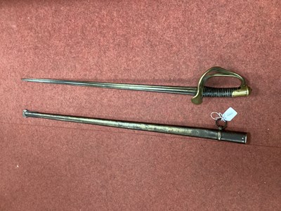 Lot 476 - XIX Century French Model 1854 Dragoon Sword &...