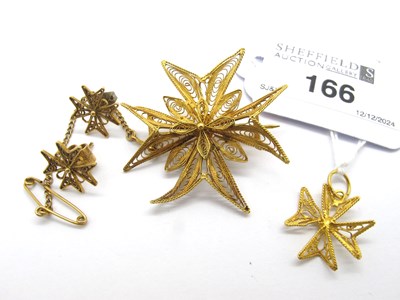 Lot 166 - A Highly Decorative Filigree Maltese Cross...