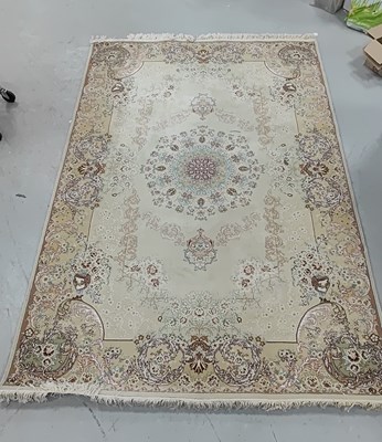 Lot 1480 - Tassled Floral Rug, with symmetrical centre,...