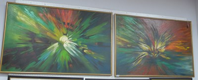 Lot 1439 - Julie, Abstract Study of Birds with Flame and...