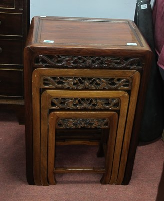 Lot 1471 - A Chinese Hardwood Quartetto Nest of Tables,...