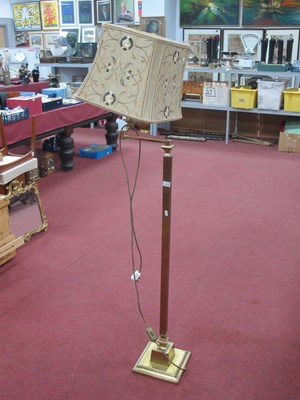 Lot 1537 - Brass Standard Lamp, with weighted stepped...