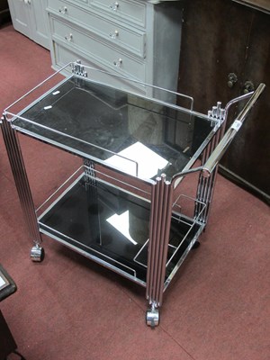 Lot 1483 - Chrome Drinks Trolley, with chrome frame and...