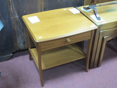 Lot 1514 - Teak Lamp Table, with a single drawer, swept...