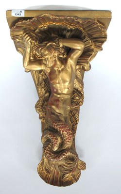 Lot 1316 - A Large Plaster Gilded Wall Bracket, in the...