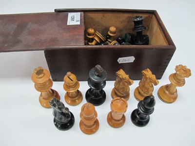 Lot 1282 - An Early XX Century Turned Wood Chess Set,...