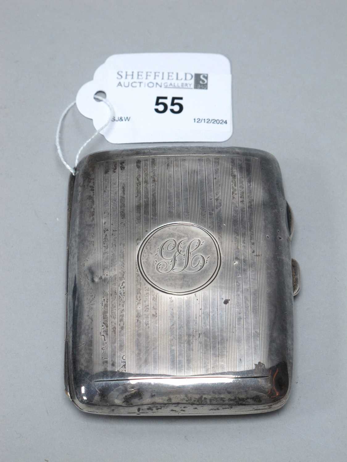 Lot 55 - A Hallmarked Silver Cigarette Case, Birmingham...
