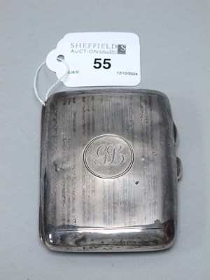 Lot 55 - A Hallmarked Silver Cigarette Case, Birmingham...