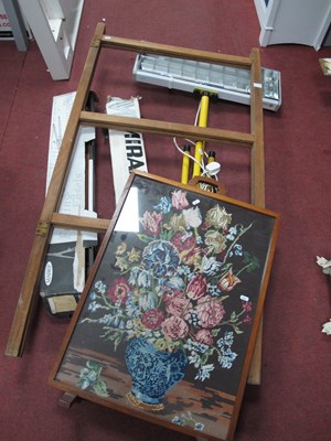 Lot 1478 - Pine Folding Clothes Airer, firescreen, small...
