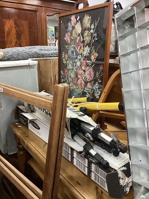 Lot 1487 - Pine Folding Clothes Airer, firescreen, small...