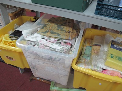 Lot 1384 - Fabrics, linens, etc- Three Boxes.