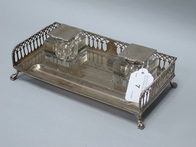 Lot 7 - A Victorian Hallmarked Silver Desk Stand,...