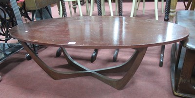 Lot 1486 - Mid XX Century Oval Topped Coffe Table, on...