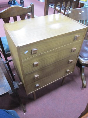 Lot 1521 - 1970s Chest of Four Drawers, on tapering...