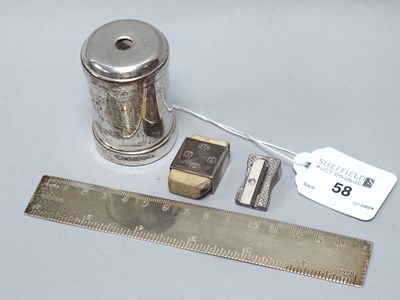 Lot 58 - A Hallmarked Silver Ruler, JBLd, Birmingham...
