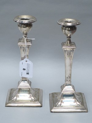 Lot 8 - A Pair of Hallmarked Silver Candlesticks,...