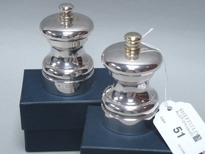 Lot 51 - A Pair of Hallmarked Silver Salt and Pepper...