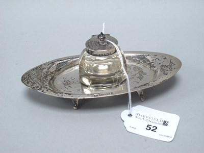 Lot 52 - An Edwardian Hallmarked Silver Ink Stand,...