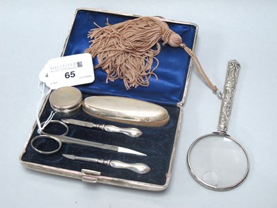 Lot 65 - An Art Deco Hallmarked Silver Cased Manicure...