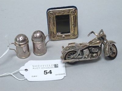 Lot 54 - A Hallmarked Silver Novelty Motorbike,...