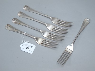Lot 69 - Five Edwardian Hallmarked Silver Rattail...