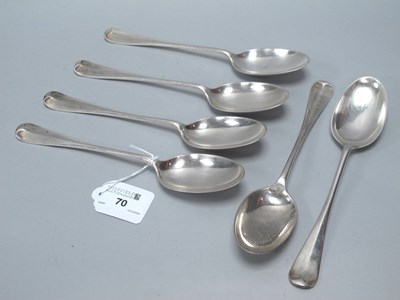 Lot 70 - Six Edwardian Hallmarked Silver Rattail...