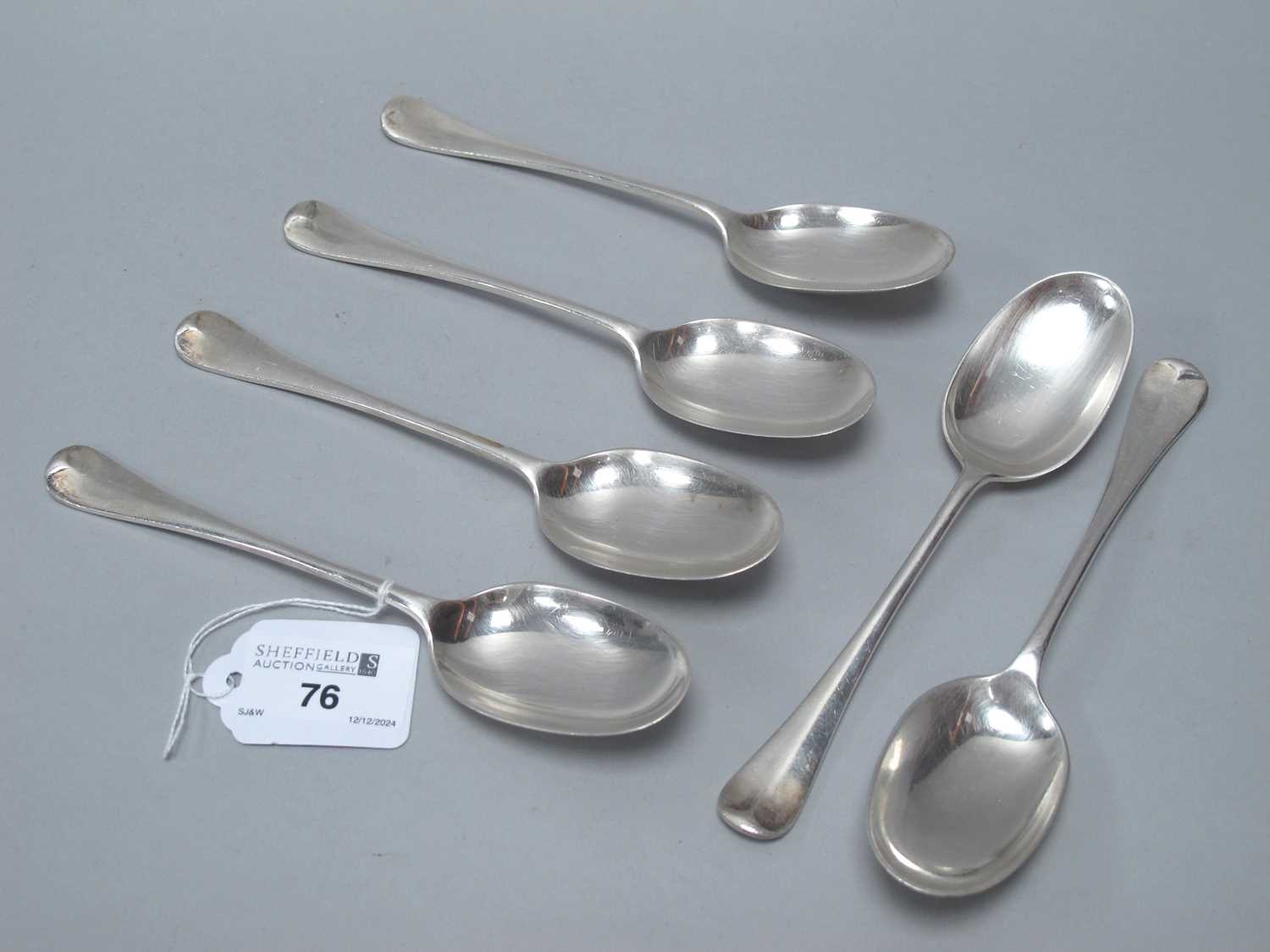 Lot 76 - Six Edwardian Hallmarked Silver Rattail...