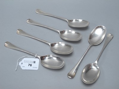 Lot 76 - Six Edwardian Hallmarked Silver Rattail...