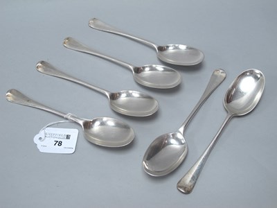 Lot 78 - Six Edwardian Hallmarked Silver Rattail...