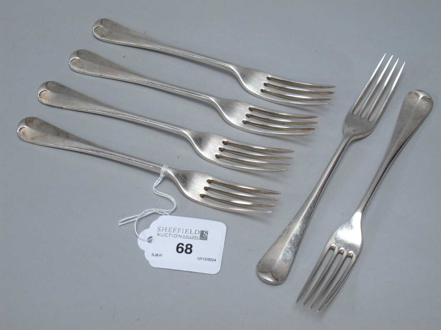 Lot 68 - Six Edwardian Hallmarked Silver Rattail...