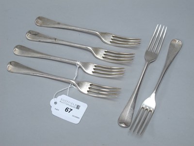 Lot 67 - Six Edwardian Hallmarked Silver Rattail...
