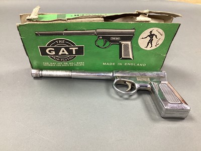 Lot 526 - Vintage Gat Chrome -177 Air Pistol, with paper...
