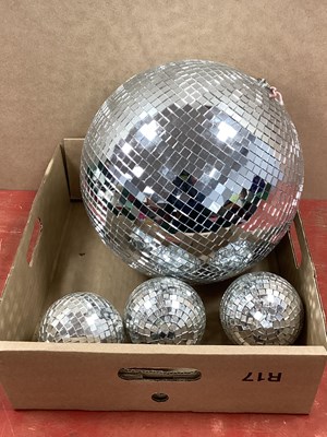 Lot 1024 - Mirror Disco Ball approx. 30cm d, with three...