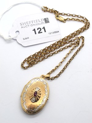 Lot 121 - A Modern 9ct Gold Oval Locket, high relief...