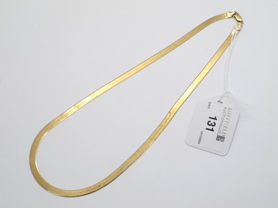 Lot 131 - A 9ct Gold Flat Link Collarette Necklace, of...